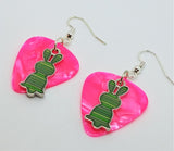 CLEARANCE Green Striped Bunny Charms Guitar Pick Earrings - Pick Your Color