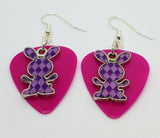 CLEARANCE Purple Argyle Bunny Charms Guitar Pick Earrings - Pick Your Color