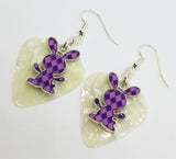 CLEARANCE Purple Argyle Bunny Charms Guitar Pick Earrings - Pick Your Color