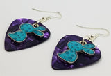 CLEARANCE Teal Polka Dot Bunny Charm Guitar Pick Earrings - Pick Your Color
