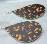 Jack o' Lantern Faces FAUX Leather Teardrop Earrings