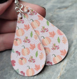 Autumnal Themed Tear Drop Shaped FAUX Leather Earrings