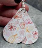 Autumnal Themed Tear Drop Shaped FAUX Leather Earrings