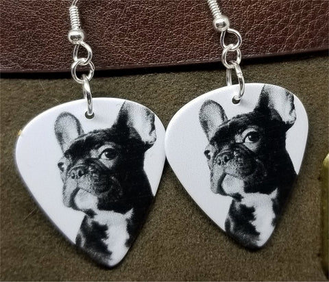 French Bulldog Guitar Pick Earrings