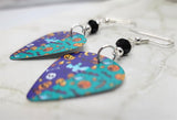 Halloween Themed Guitar Pick Earrings with Black Swarovski Crystals