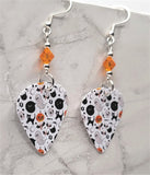 Halloween Guitar Pick Earrings with Orange Swarovski Crystals