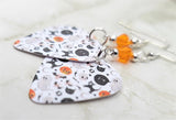 Halloween Guitar Pick Earrings with Orange Swarovski Crystals