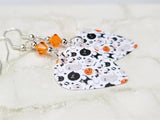 Halloween Guitar Pick Earrings with Orange Swarovski Crystals