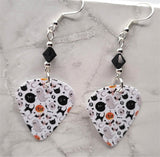 Halloween Guitar Pick Earrings with Black Swarovski Crystals