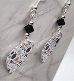 Halloween Guitar Pick Earrings with Black Swarovski Crystals