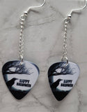 Happy Halloween Raven Dangling Guitar Pick Earrings