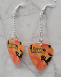 Dangling Happy Halloween Black Cat Guitar Pick Earrings
