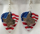CLEARANCE I Love Texas Charm Guitar Pick Earrings - Pick Your Color