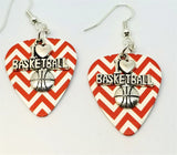 CLEARANCE I Heart Basketball Charm Guitar Pick Earrings - Pick Your Color