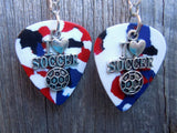 CLEARANCE I Heart Soccer Charm Guitar Pick Earrings - Pick Your Color