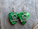 CLEARANCE I Heart My Soldier Charm Guitar Pick Earrings - Pick Your Color