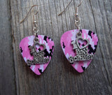 CLEARANCE I Heart My Soldier Charm Guitar Pick Earrings - Pick Your Color