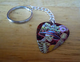 Sugar Skull with a Guitar and Sombrero Guitar Pick Keychain