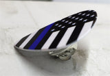 American Flag Police Blue Line Guitar Pick Pin or Tie Tack