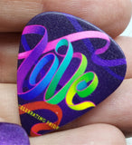 Love Rainbow Pride Ribbon Guitar Pick Pin or Tie Tack