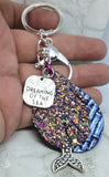 Dreaming of the Sea Mermaid Keychain with Leather, Faux Leather, and Silver Toned Metal Charms