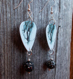 Linkin Park Hunting Party Guitar Pick Earrings with Pewter Pave Dangles