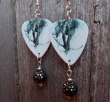 Linkin Park Hunting Party Guitar Pick Earrings with Pewter Pave Dangles