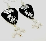 Linkin Park Meteora Guitar Pick Earrings with White Swarovski Crystal Dangles