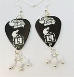 Linkin Park Meteora Guitar Pick Earrings with White Swarovski Crystal Dangles