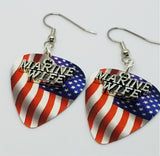 Marine Wife Charm Guitar Pick Earrings - Pick Your Color