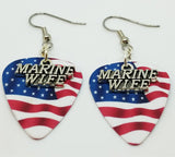 Marine Wife Charm Guitar Pick Earrings - Pick Your Color