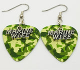 Marine Wife Charm Guitar Pick Earrings - Pick Your Color