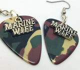 Marine Wife Charm Guitar Pick Earrings - Pick Your Color