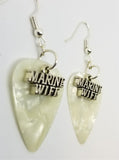 Marine Wife Charm Guitar Pick Earrings - Pick Your Color