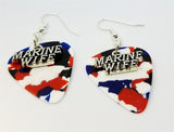 Marine Wife Charm Guitar Pick Earrings - Pick Your Color