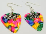 Marine Wife Charm Guitar Pick Earrings - Pick Your Color