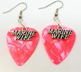 Marine Wife Charm Guitar Pick Earrings - Pick Your Color