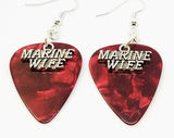 Marine Wife Charm Guitar Pick Earrings - Pick Your Color