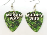 Marine Wife Charm Guitar Pick Earrings - Pick Your Color