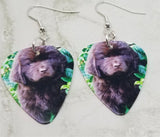 Newfoundland Puppy Guitar Pick Earrings
