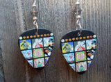 Pearl Jam Backspacer Guitar Pick Earrings with Grey Swarovski Crystals