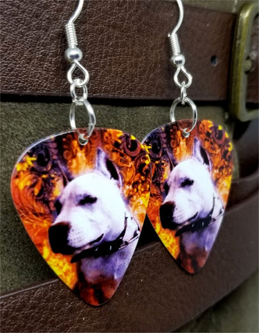 Pit Bull Guitar Pick Earrings