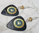 Horoscope Astrological Sign Sagittarius Guitar Pick Earrings with Metallic Sunshine Swarovski Crystals