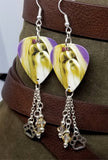 CLEARANCE Shih Tzu Guitar Pick Earrings with Paw Print Charm and Swarovski Crystal Dangles