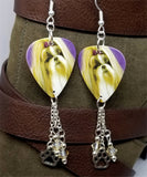 CLEARANCE Shih Tzu Guitar Pick Earrings with Paw Print Charm and Swarovski Crystal Dangles