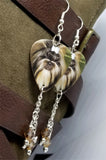 Shih Tzu Guitar Pick Earrings with Bow Charm and Swarovski Crystal Dangles
