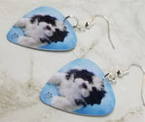 Shih Tzu Puppy Guitar Pick Earrings