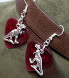 CLEARANCE Tyrannosaurus Rex Charm Guitar Pick Earrings - Pick Your Color