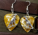 CLEARANCE Tyrannosaurus Rex Charm Guitar Pick Earrings - Pick Your Color