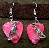 CLEARANCE Tyrannosaurus Rex Charm Guitar Pick Earrings - Pick Your Color